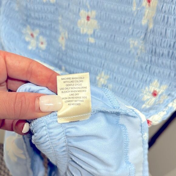 NWOT- ROWA Blue Flower Dress Size Small Stretchy - Picture 7 of 10